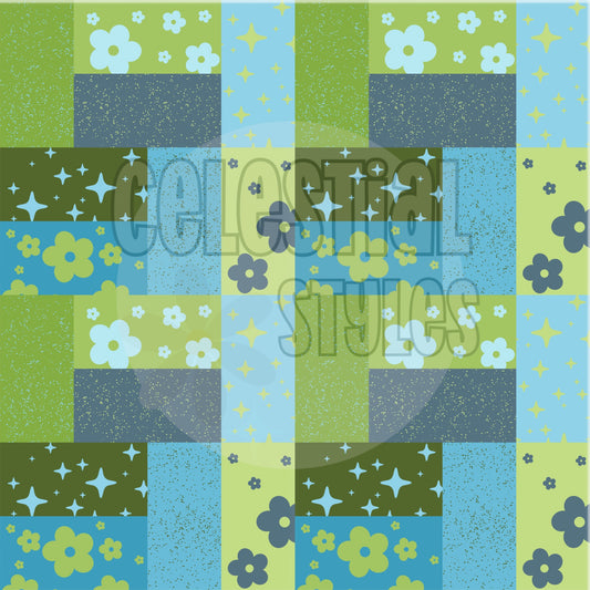 Blue Green Patchwork